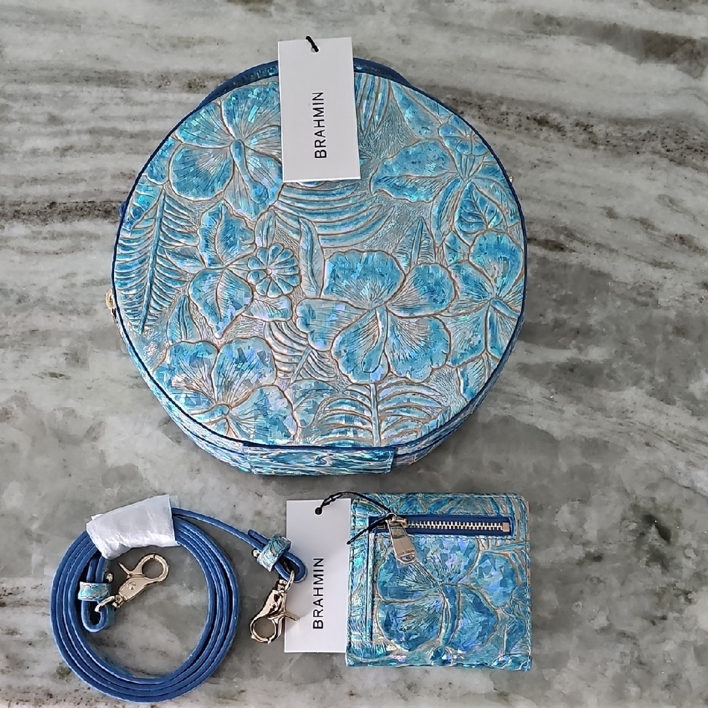 Brahmin Blue Floral Women's Bag Set